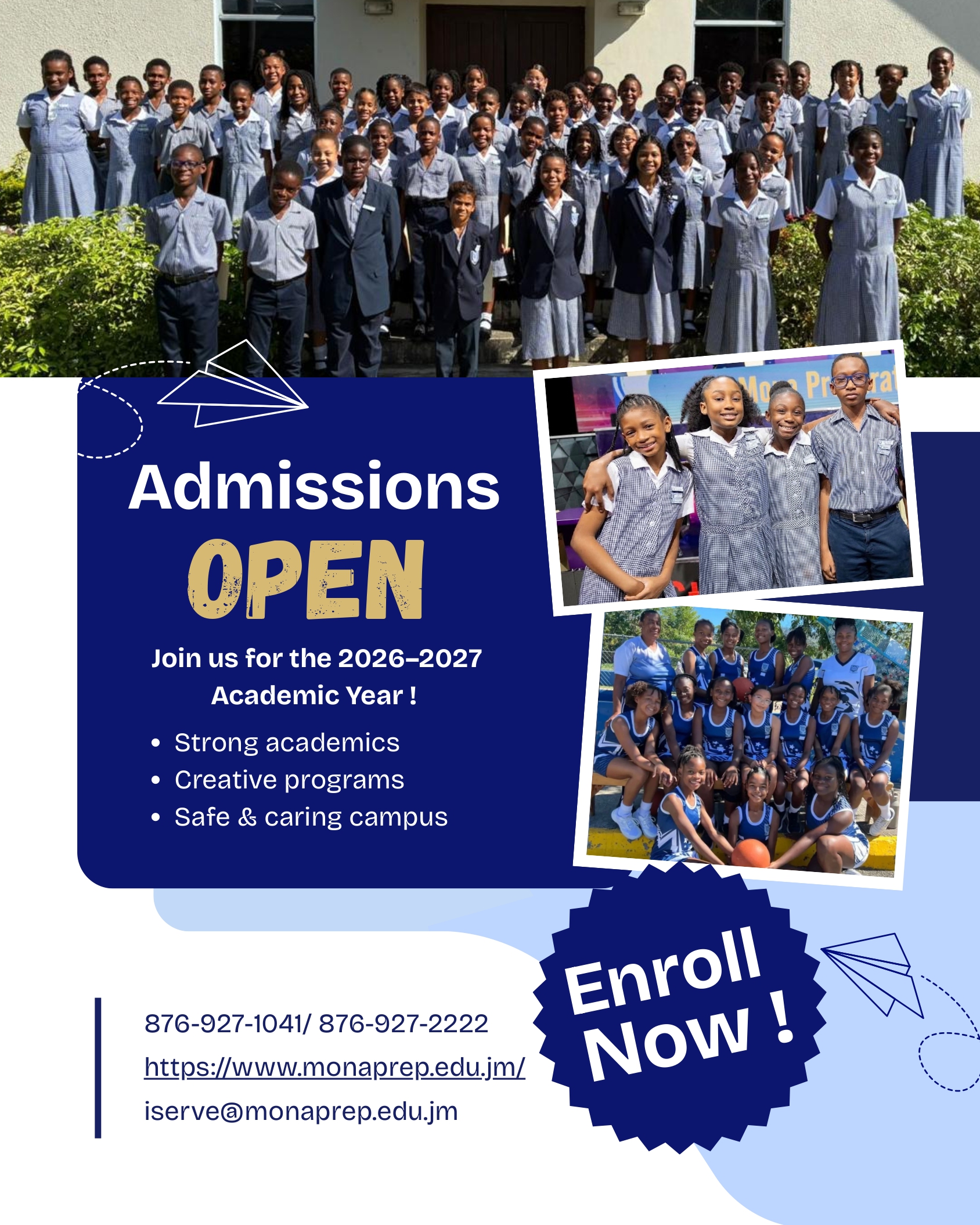 Mona Preparatory School Admissions 2026-2027